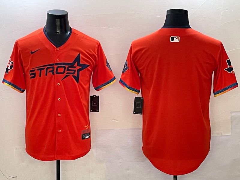Men Houston Astros Blank Orange Fourth generation Joint Name Nike 2025 MLB Jersey style 1->houston astros->MLB Jersey
